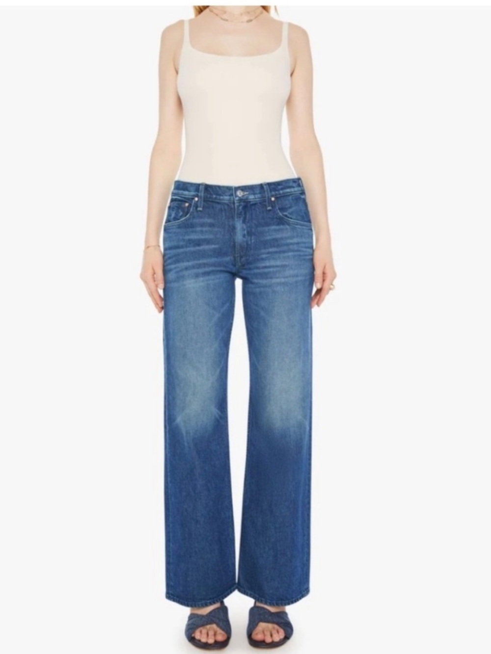 NEW MOTHER The Bookie Skimp Jeans High Rise Wide Leg Pants in Which is Witch. 29